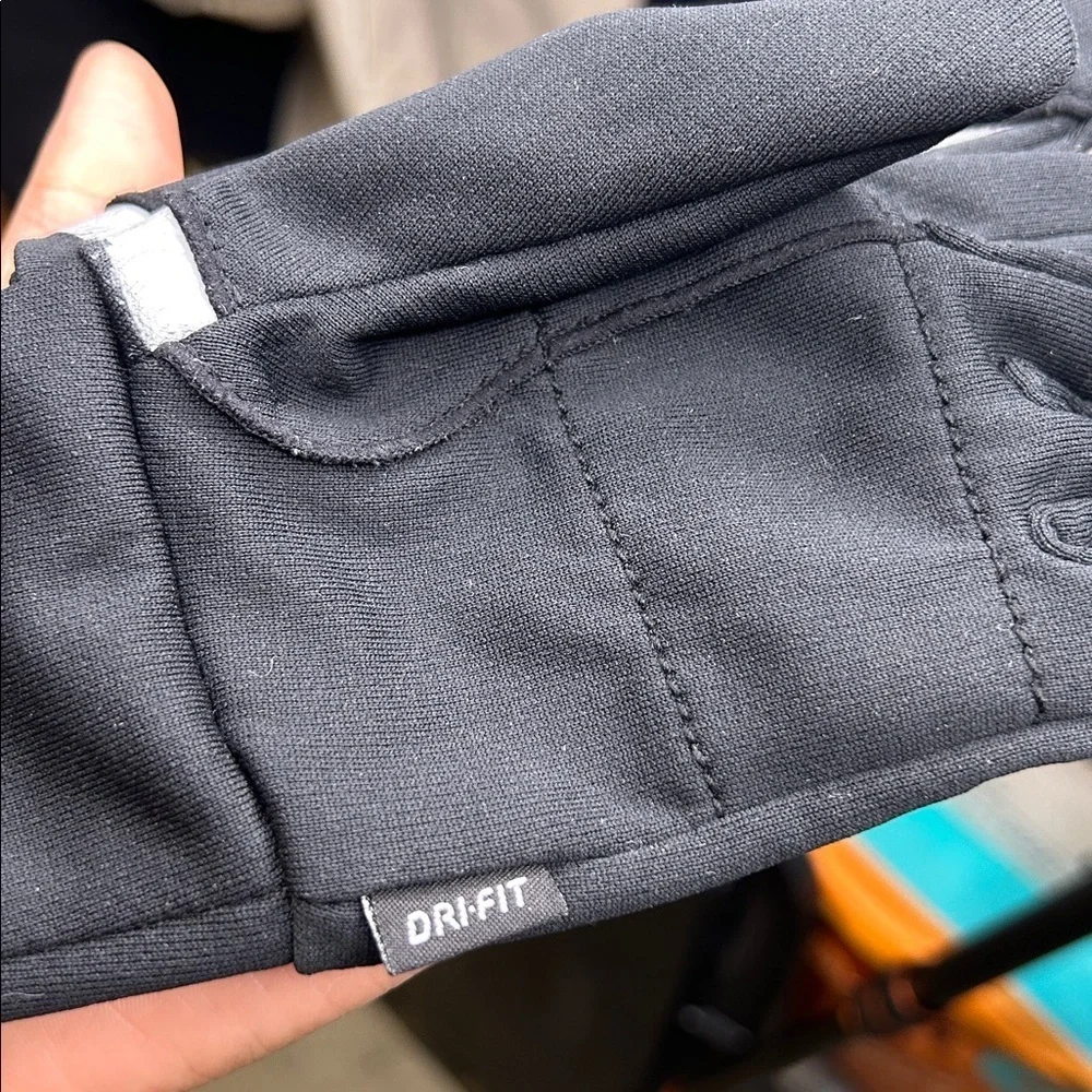 Nike Black Gloves with Silver Detailing